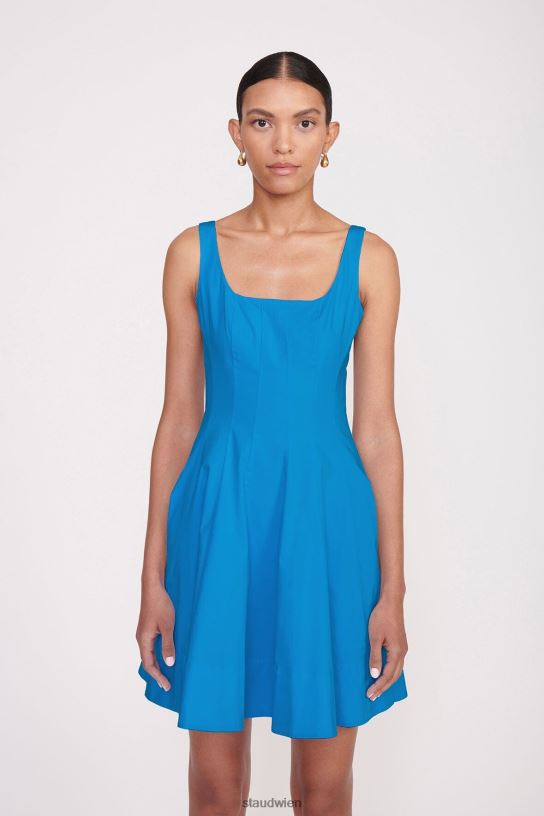Frauen Mini-Wellen-Kleid Inselblau 466Z316 STAUD Kleidung