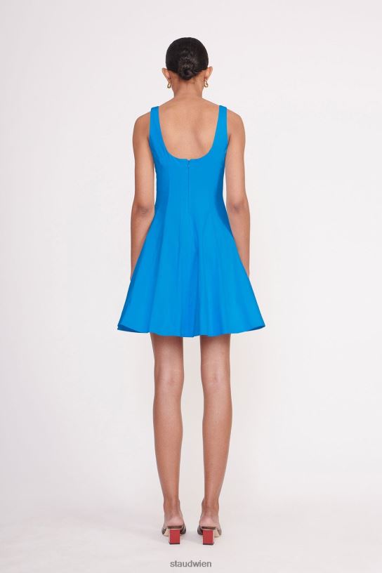 Frauen Mini-Wellen-Kleid Inselblau 466Z316 STAUD Kleidung