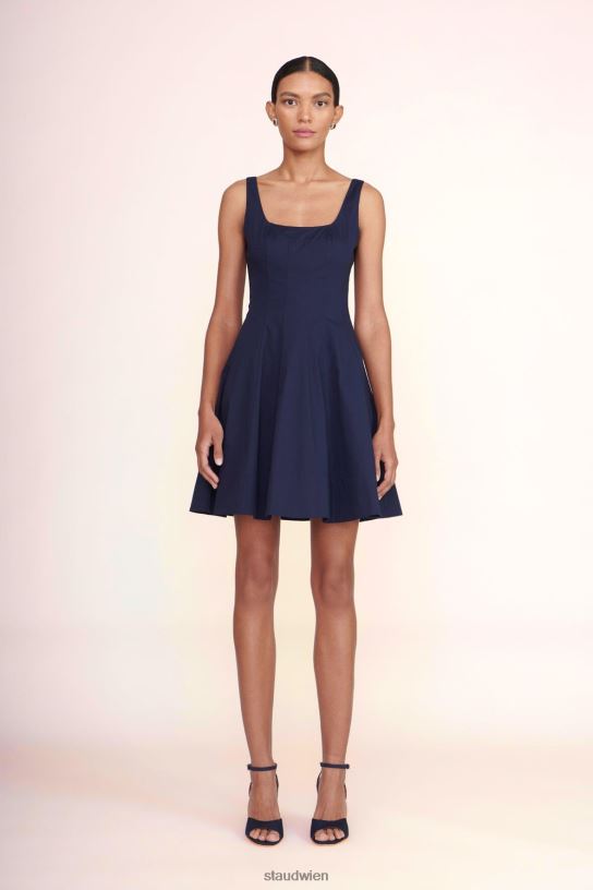Frauen Mini-Wellen-Kleid Marine 466Z91 STAUD Kleidung