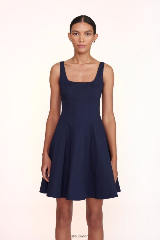 Frauen Mini-Wellen-Kleid Marine 466Z91 STAUD Kleidung
