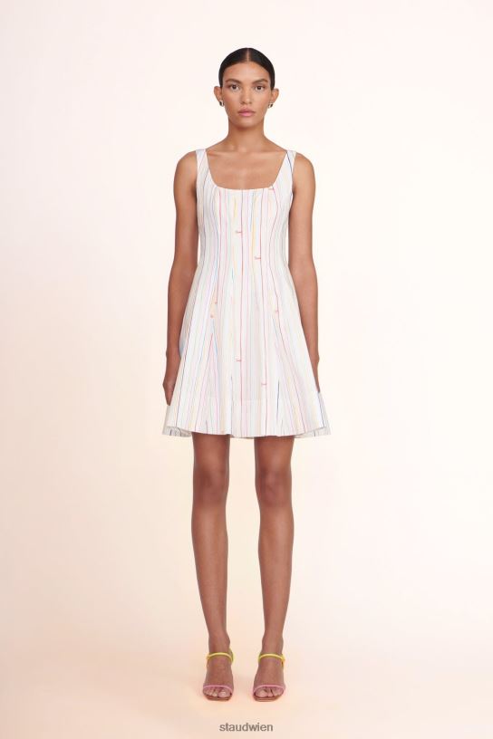 Frauen Mini-Wellen-Kleid Mehrstreifen 466Z90 STAUD Kleidung