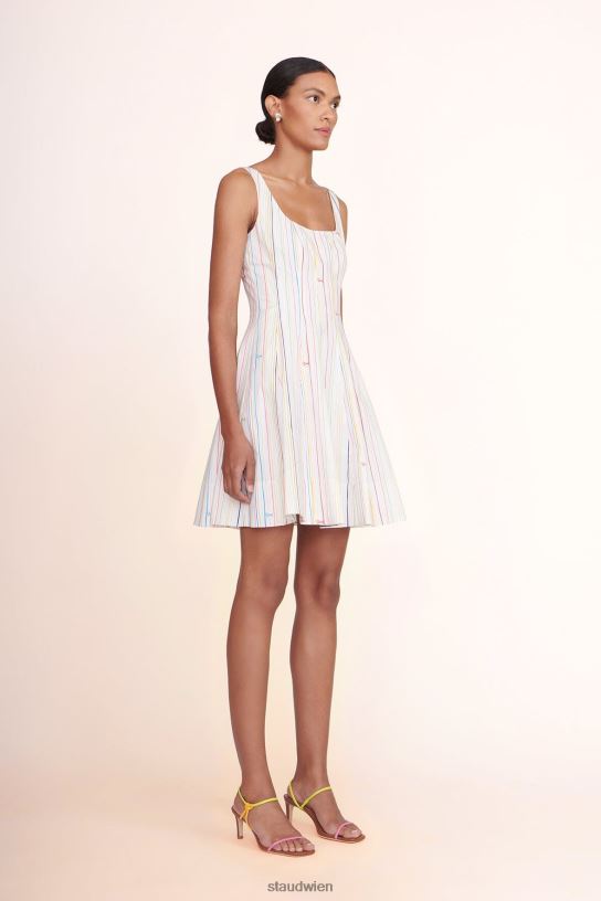Frauen Mini-Wellen-Kleid Mehrstreifen 466Z90 STAUD Kleidung