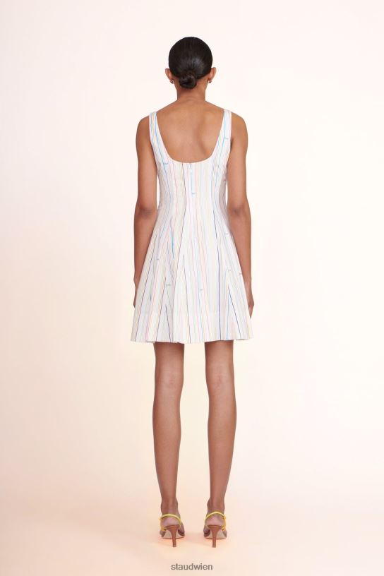 Frauen Mini-Wellen-Kleid Mehrstreifen 466Z90 STAUD Kleidung