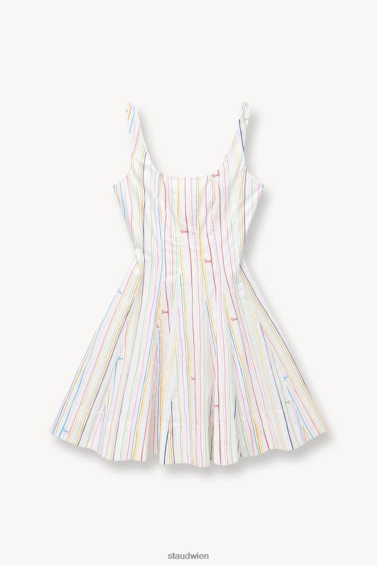 Frauen Mini-Wellen-Kleid Mehrstreifen 466Z90 STAUD Kleidung