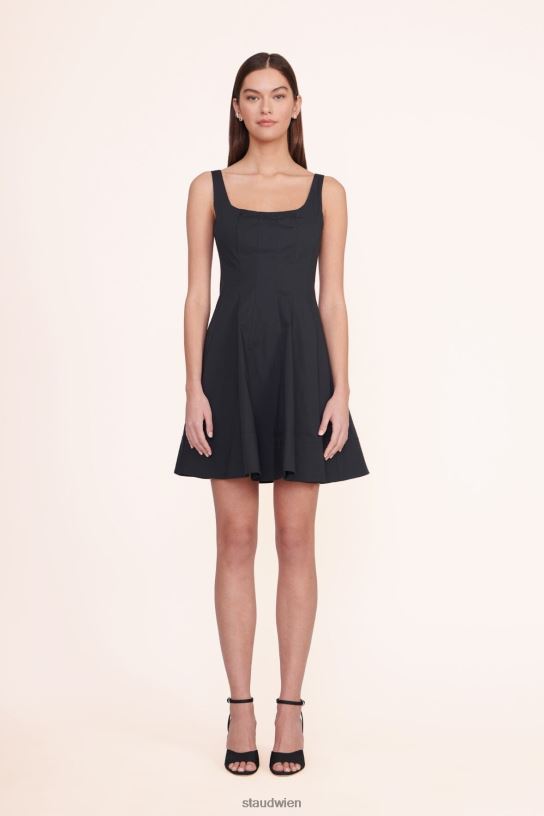 Frauen Mini-Wellen-Kleid Schwarz 466Z87 STAUD Kleidung
