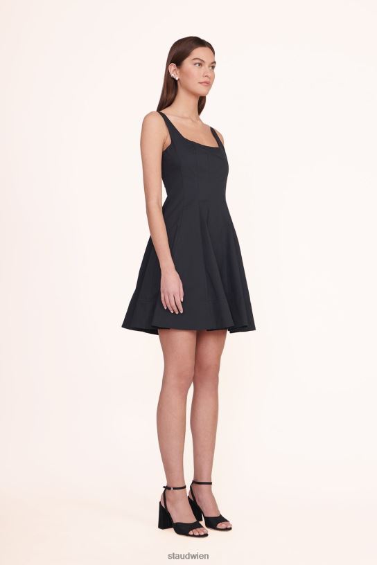 Frauen Mini-Wellen-Kleid Schwarz 466Z87 STAUD Kleidung