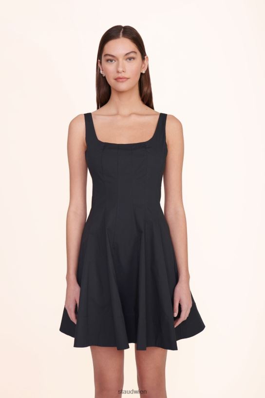 Frauen Mini-Wellen-Kleid Schwarz 466Z87 STAUD Kleidung