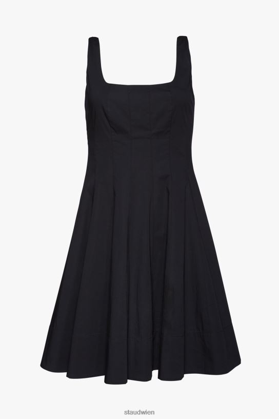Frauen Mini-Wellen-Kleid Schwarz 466Z87 STAUD Kleidung