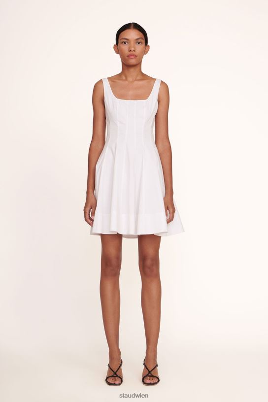 Frauen Mini-Wellen-Kleid Weiss 466Z93 STAUD Kleidung