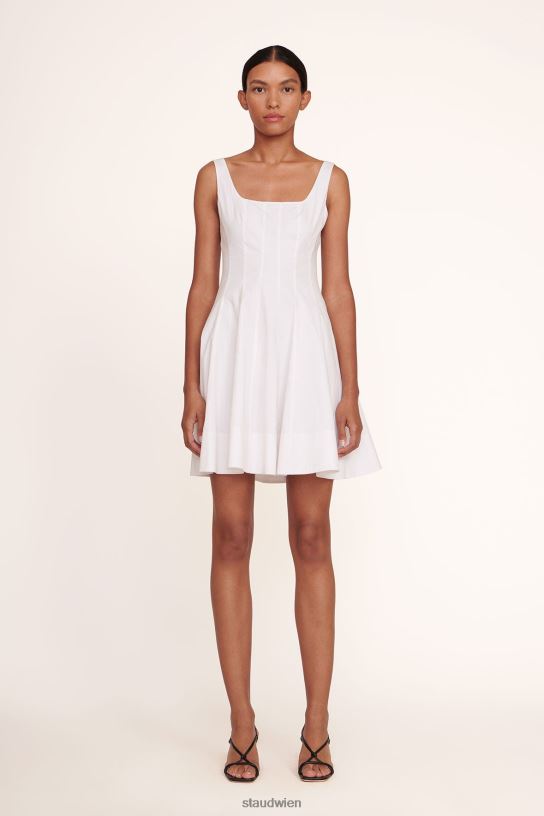 Frauen Mini-Wellen-Kleid Weiss 466Z93 STAUD Kleidung