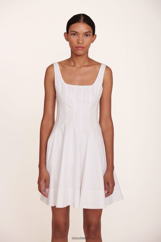 Frauen Mini-Wellen-Kleid Weiss 466Z93 STAUD Kleidung