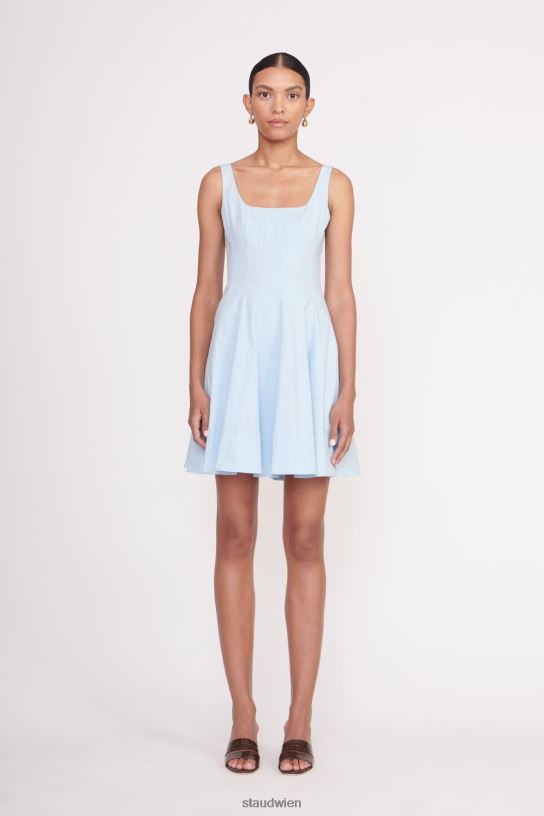 Frauen Mini-Wellen-Kleid französisches Blau 466Z94 STAUD Kleidung