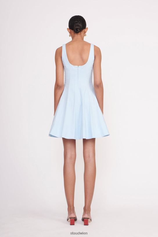 Frauen Mini-Wellen-Kleid französisches Blau 466Z94 STAUD Kleidung