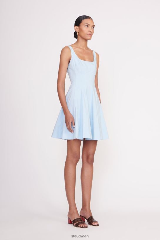 Frauen Mini-Wellen-Kleid französisches Blau 466Z94 STAUD Kleidung
