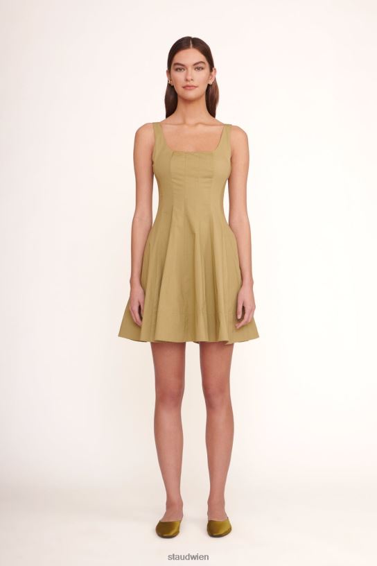 Frauen Mini-Wellen-Kleid khaki 466Z89 STAUD Kleidung