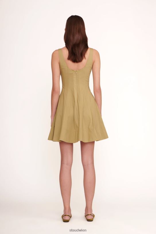 Frauen Mini-Wellen-Kleid khaki 466Z89 STAUD Kleidung