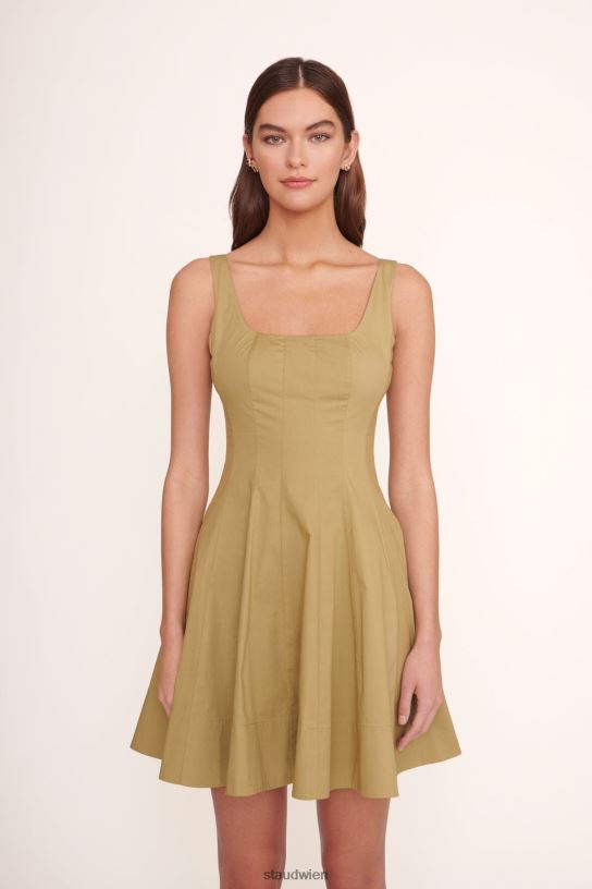 Frauen Mini-Wellen-Kleid khaki 466Z89 STAUD Kleidung