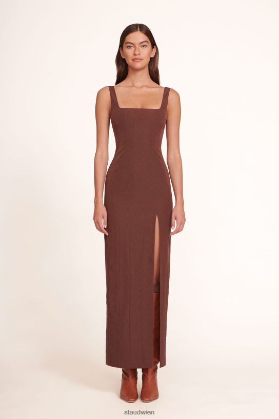 Frauen Porträtkleid Schokolade 466Z291 STAUD Kleidung
