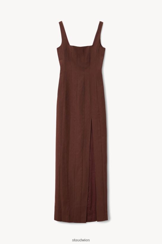 Frauen Porträtkleid Schokolade 466Z291 STAUD Kleidung