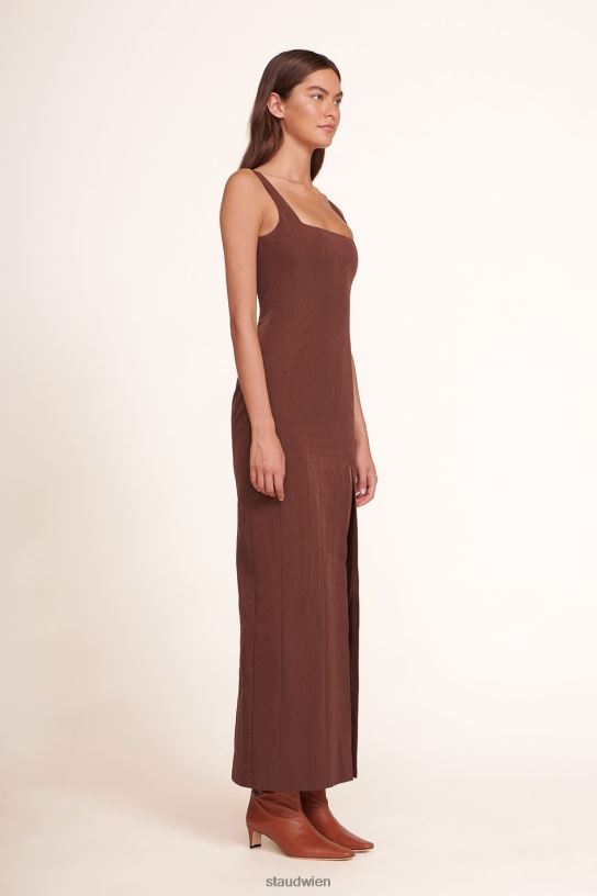 Frauen Porträtkleid Schokolade 466Z291 STAUD Kleidung