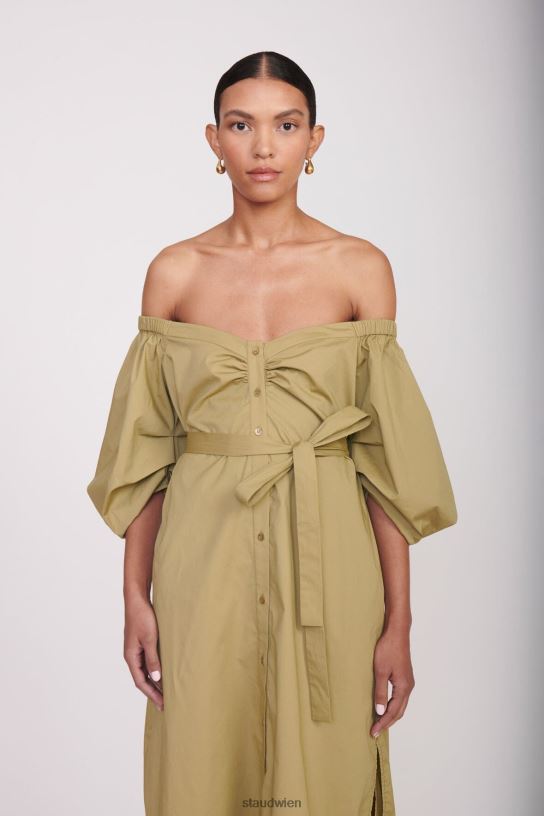 Frauen Reese-Kleid khaki 466Z109 STAUD Kleidung