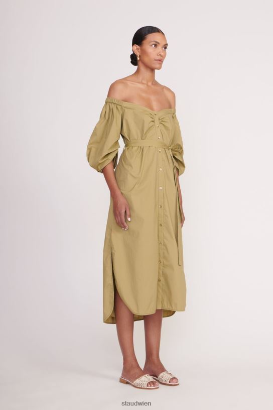Frauen Reese-Kleid khaki 466Z109 STAUD Kleidung