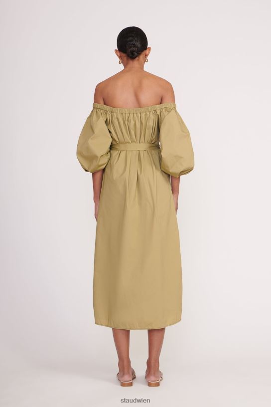 Frauen Reese-Kleid khaki 466Z109 STAUD Kleidung