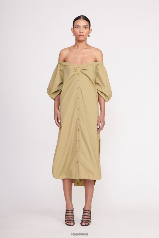 Frauen Reese-Kleid khaki 466Z109 STAUD Kleidung
