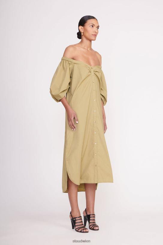 Frauen Reese-Kleid khaki 466Z109 STAUD Kleidung