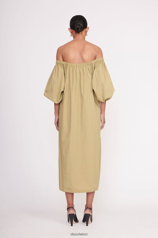Frauen Reese-Kleid khaki 466Z109 STAUD Kleidung