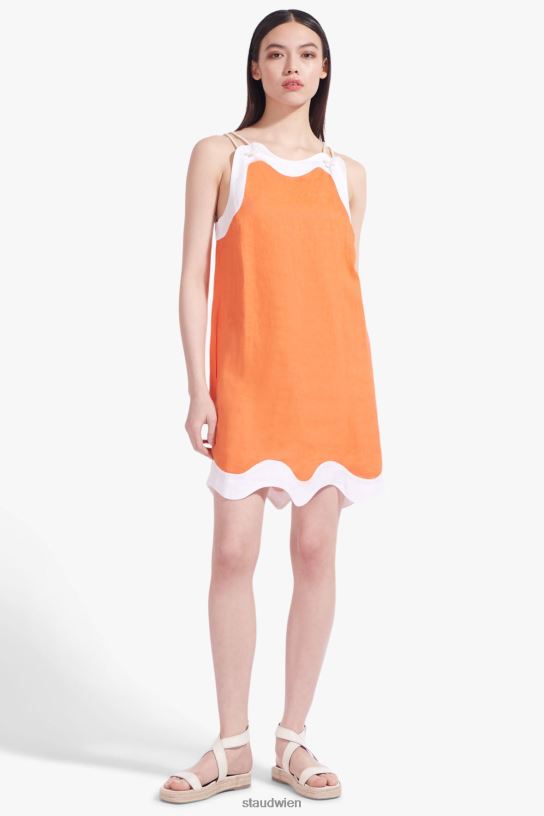 Frauen Renata-Kleid Mandarine weiß 466Z187 STAUD Kleidung