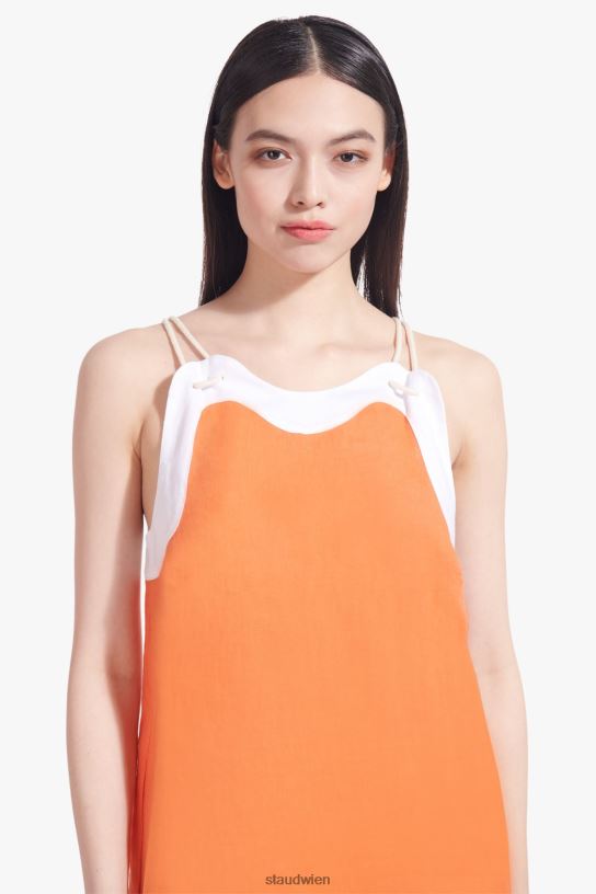 Frauen Renata-Kleid Mandarine weiß 466Z187 STAUD Kleidung