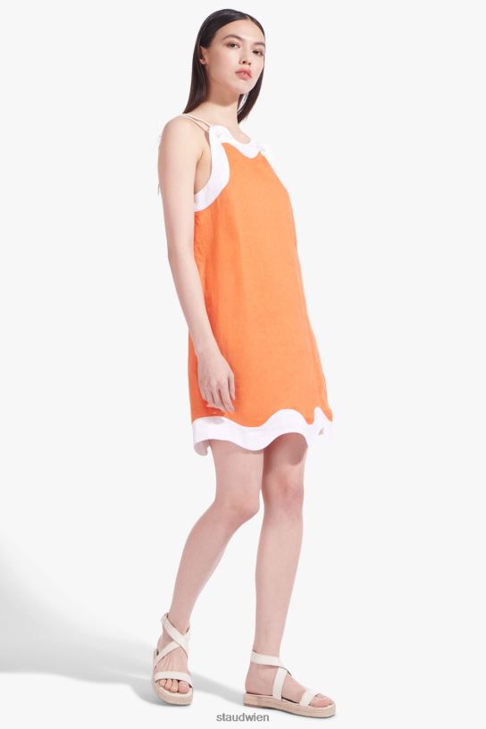 Frauen Renata-Kleid Mandarine weiß 466Z187 STAUD Kleidung