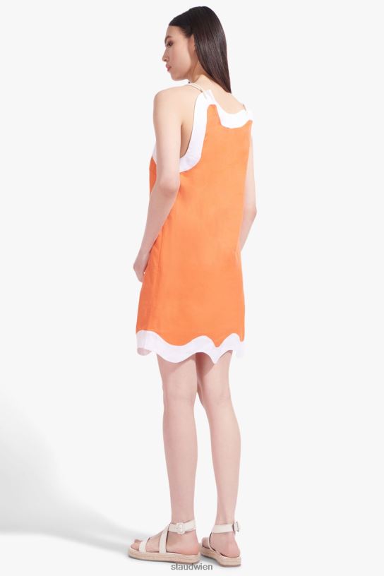 Frauen Renata-Kleid Mandarine weiß 466Z187 STAUD Kleidung