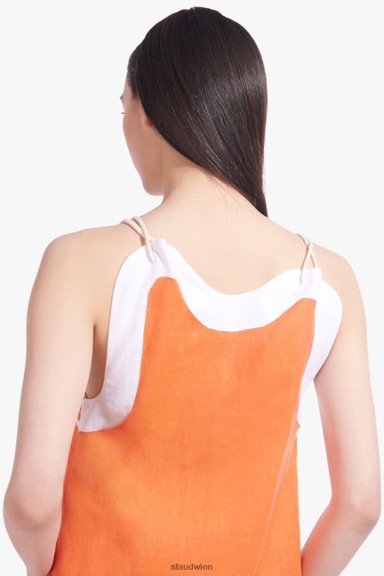 Frauen Renata-Kleid Mandarine weiß 466Z187 STAUD Kleidung