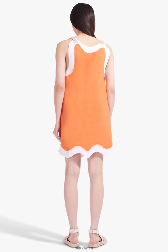 Frauen Renata-Kleid Mandarine weiß 466Z187 STAUD Kleidung