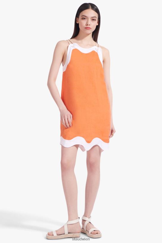 Frauen Renata-Kleid Mandarine weiß 466Z187 STAUD Kleidung