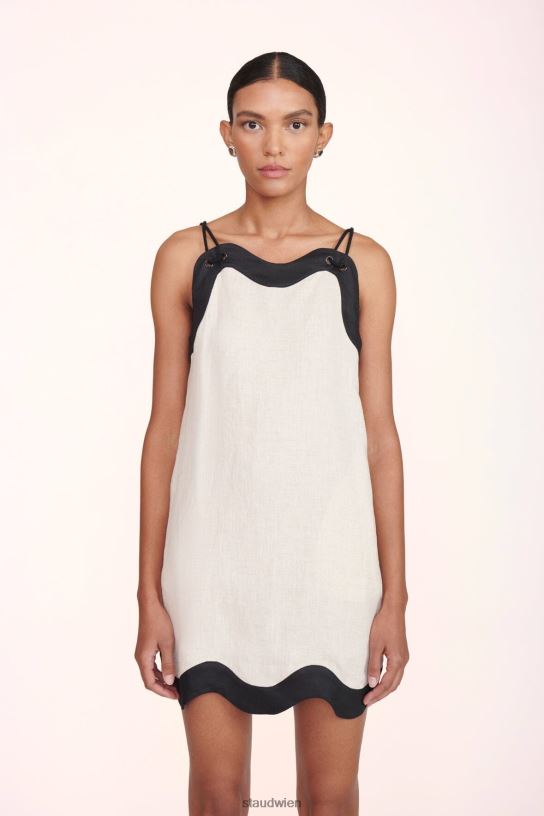 Frauen Renata-Kleid natürliches Schwarz 466Z185 STAUD Kleidung