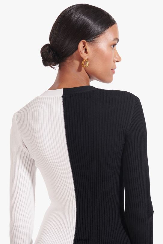 Frauen Shoko-Pullover Schwarz-Weiss 466Z138 STAUD Kleidung