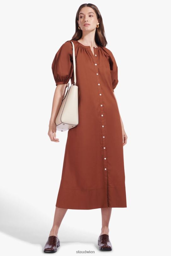 Frauen Vincent-Kleid bräunen 466Z314 STAUD Kleidung