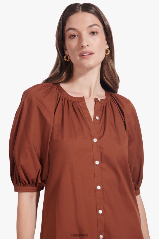 Frauen Vincent-Kleid bräunen 466Z314 STAUD Kleidung