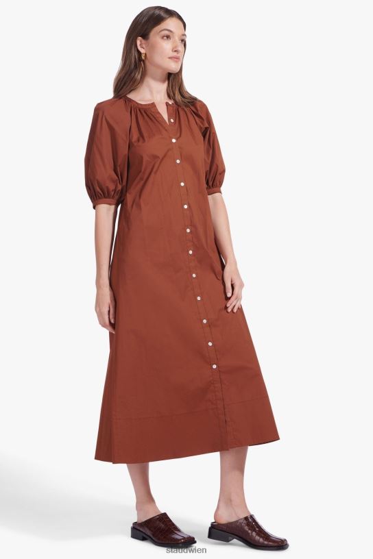 Frauen Vincent-Kleid bräunen 466Z314 STAUD Kleidung