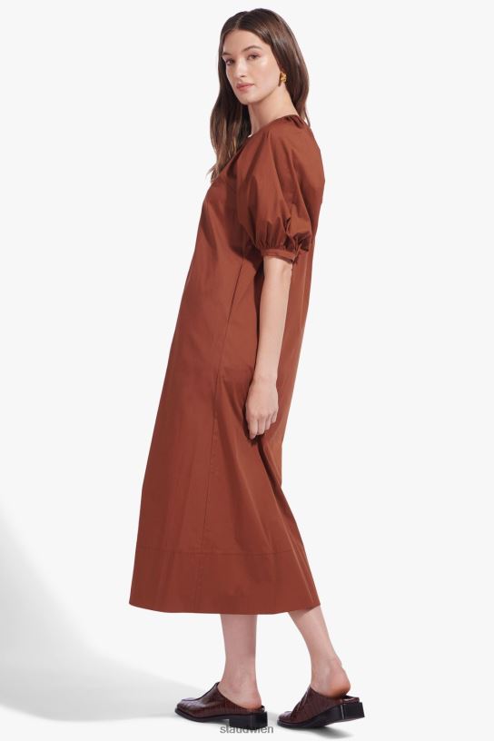 Frauen Vincent-Kleid bräunen 466Z314 STAUD Kleidung