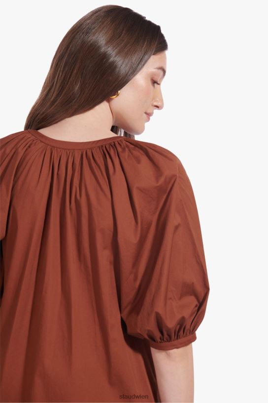 Frauen Vincent-Kleid bräunen 466Z314 STAUD Kleidung