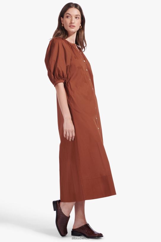 Frauen Vincent-Kleid bräunen 466Z314 STAUD Kleidung