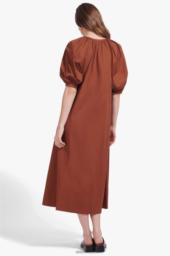 Frauen Vincent-Kleid bräunen 466Z314 STAUD Kleidung