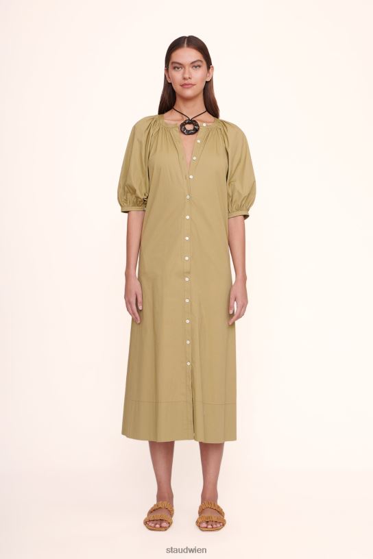 Frauen Vincent-Kleid khaki 466Z264 STAUD Kleidung