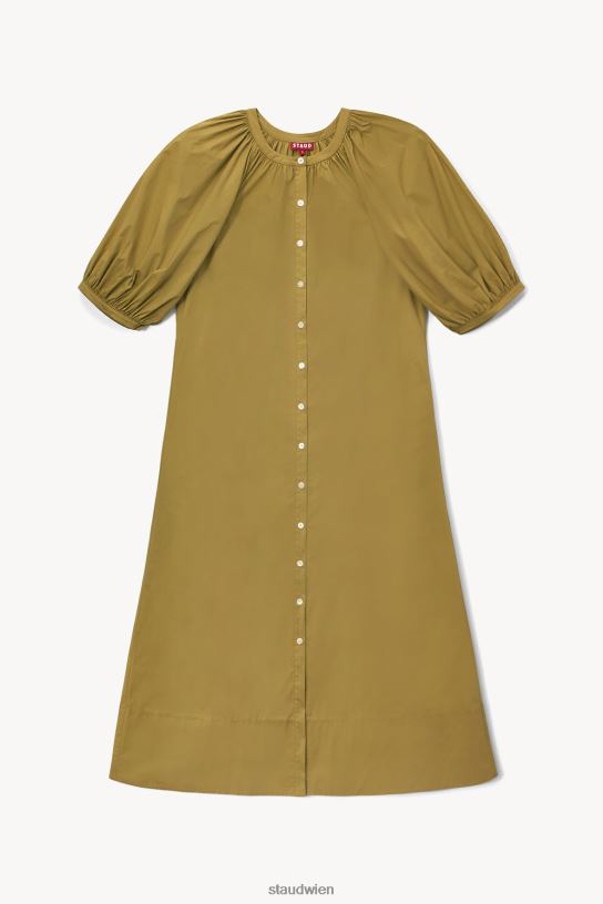 Frauen Vincent-Kleid khaki 466Z264 STAUD Kleidung