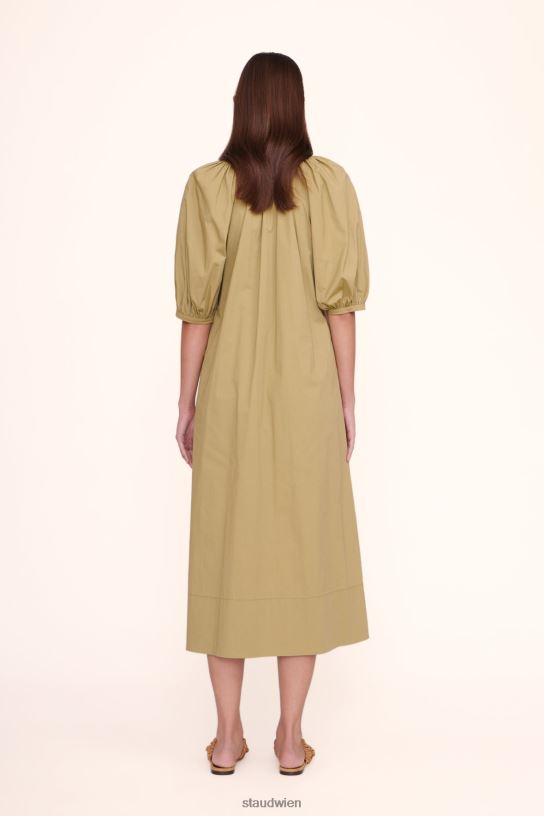 Frauen Vincent-Kleid khaki 466Z264 STAUD Kleidung