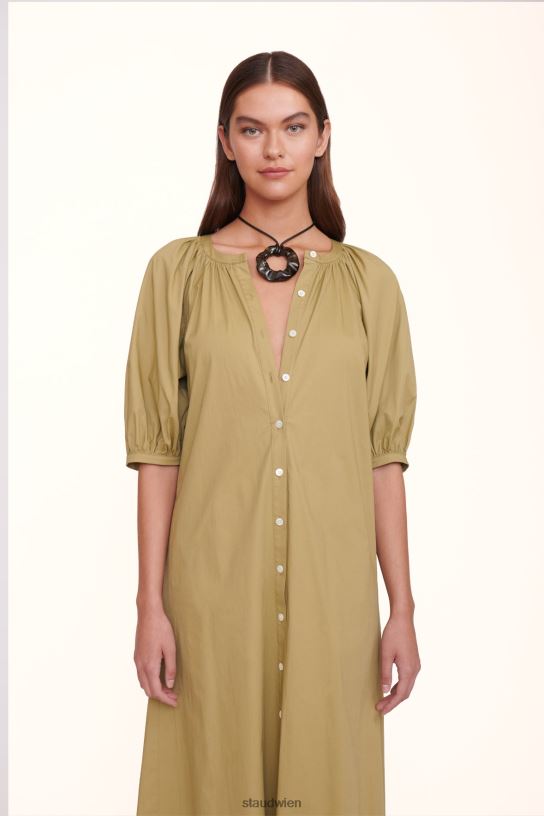 Frauen Vincent-Kleid khaki 466Z264 STAUD Kleidung